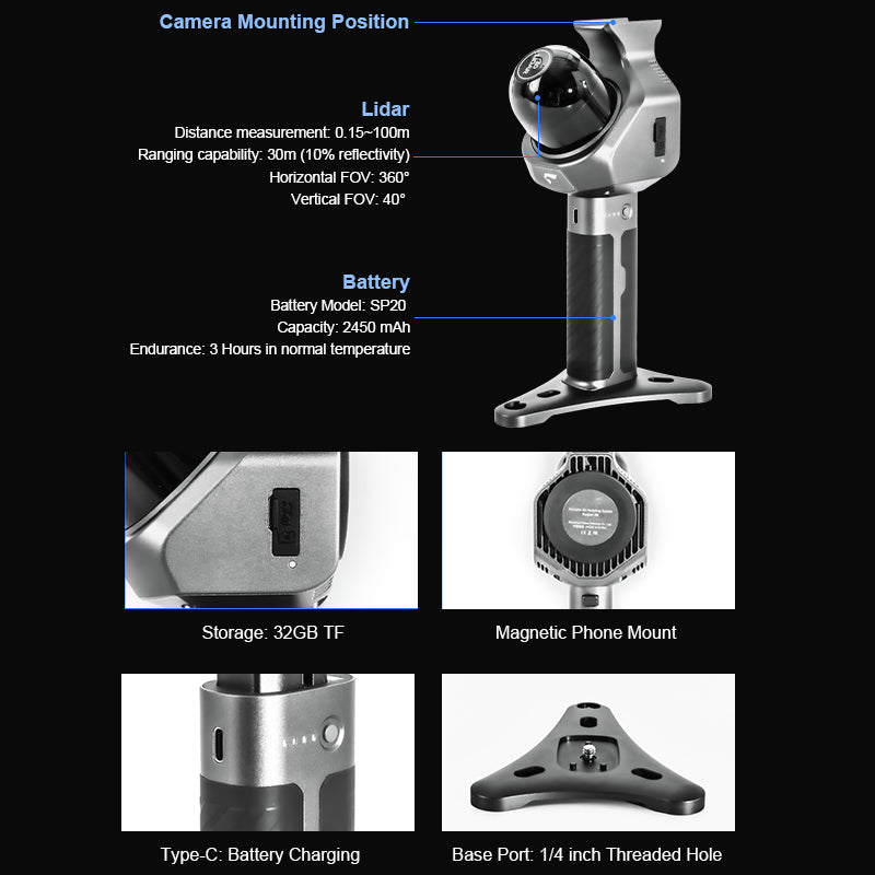 Pocket 3D Handheld 3D Scanner – 16-Line LiDAR · 2 cm Accuracy